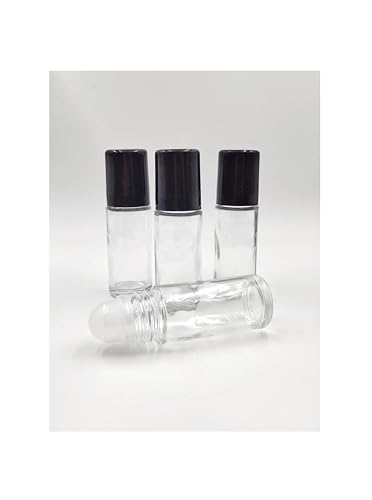 30ml Clear Glass Roller Bottles - 4 Pack for Essential Oils & Perfumes