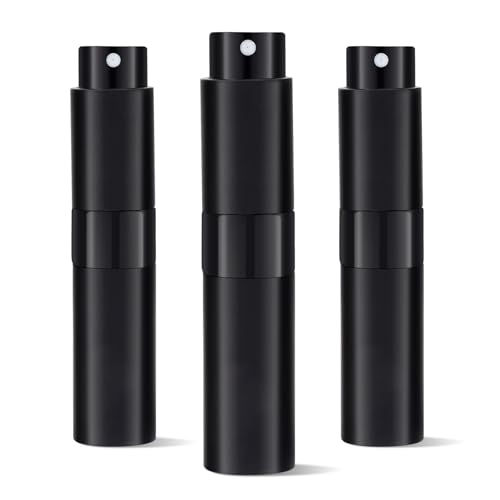 3-Pack 8ml Refillable Travel Perfume Atomizer - Black