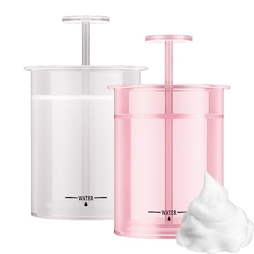 KOVCOAP 0.5oz Pink & White Foam Maker for Face Wash - 2 Pack, Marshmallow Skin Care Tool