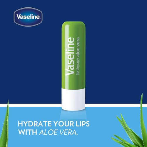 Vaseline Lip Therapy Aloe Vera Balm - 4-Pack for Dry, Chapped Lips