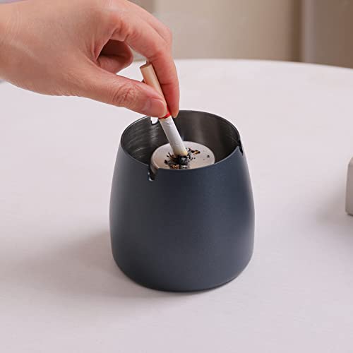 Stainless Steel Ashtray with Lid - Smokeless & Windproof