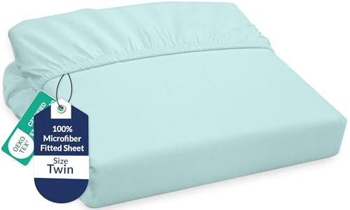Aqua Twin Fitted Sheet - Ultra Soft Microfiber, Deep Pocket