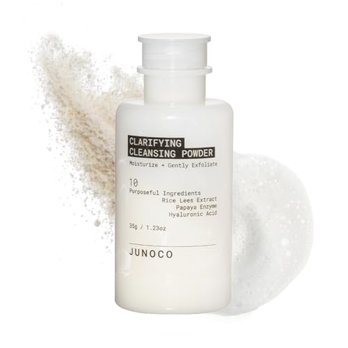 JUNO & Co. Jade Clarifying Enzyme Powder-to-Foam Facial Cleanser – Gentle Exfoliating & Hydrating for All Skin Types, 35g