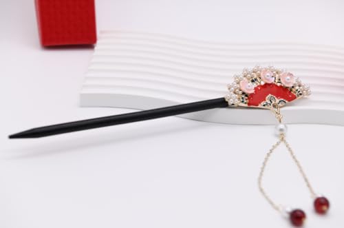 GallaRato Retro Chinese Hair Stick with Fan Decor - Elegant Hairpin