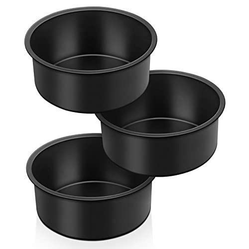 TeamFar 4-Inch Non-Stick Round Cake Pan Set of 3 - Healthy Stainless Steel