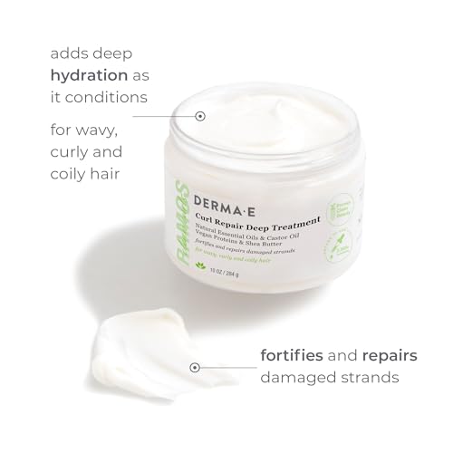 Derma E Dream Curls Curl Repair Deep Treatment - Hydrating Hair Mask, 10 oz