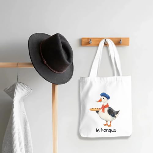 Funny Animal Canvas Tote Bag - Large Capacity Reusable Grocery Bag