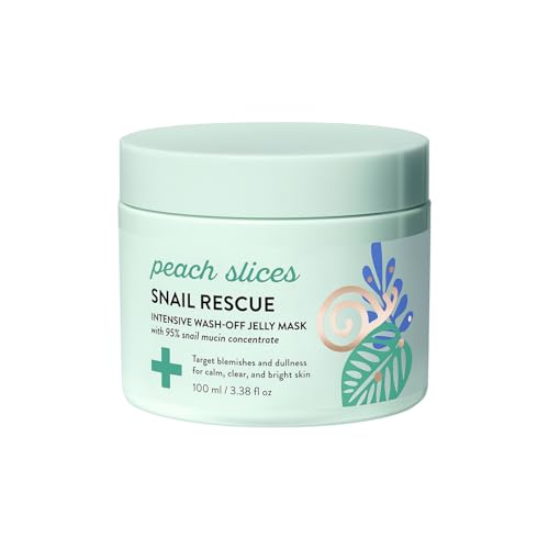 Peach Slices Snail Rescue Jelly Mask - 95% Snail Mucin, 3.38 oz