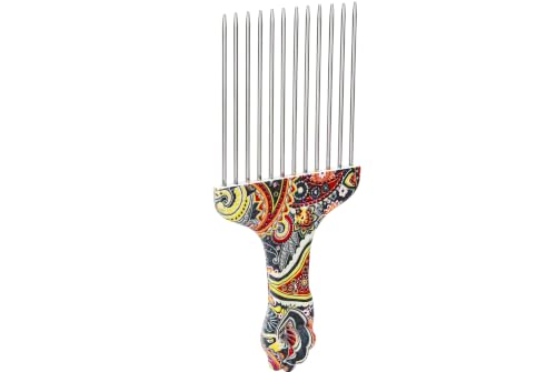 Stainless Steel Afro Detangling Hair Pick Comb for Curly & Thick Hair