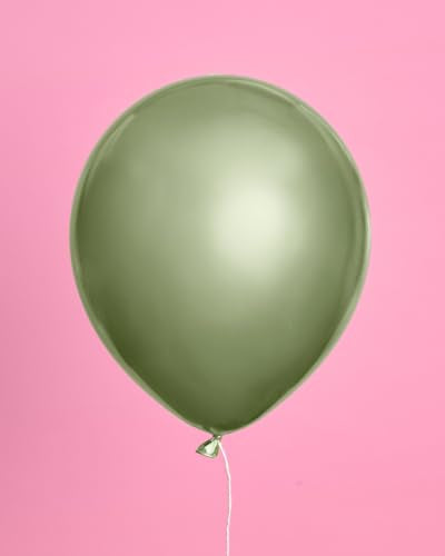 Sage Green Metallic Balloons - 24 Pack, 12" Latex Party Decor