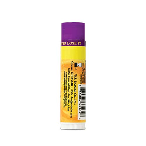 Badger Organic Lip Balm Lavender & Orange 0.15 oz Pack of 1 - Moisturizing & Cruelty-Free