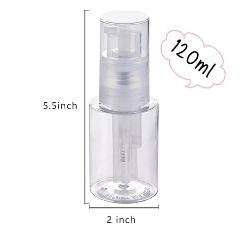 HSOMiD 2 Pack Empty Powder Spray Bottles - 120ml Applicators for Hair, Cleaning & Skin Care
