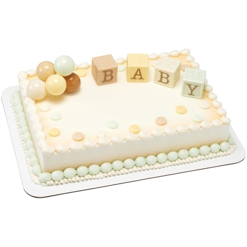 DecoSet Timeless Baby Blocks Cake Topper for 1st Birthday & Baby Showers