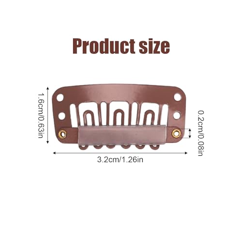 32pcs U-Shaped Wig Clips - Durable Metal Snap Comb Clips