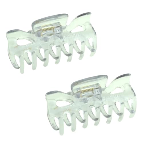 Parcelona French Classic 2.5-inch Clear Hair Claw Clips - 2 Pcs, Elegant Hair Accessories for Women