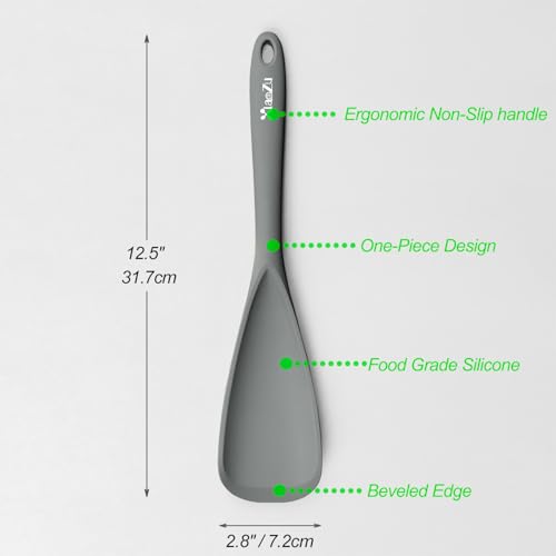 XiaoZu Silicone Cooking Spoon Spatula - 12.6" BPA-Free, Heat-Resistant Kitchen Tool