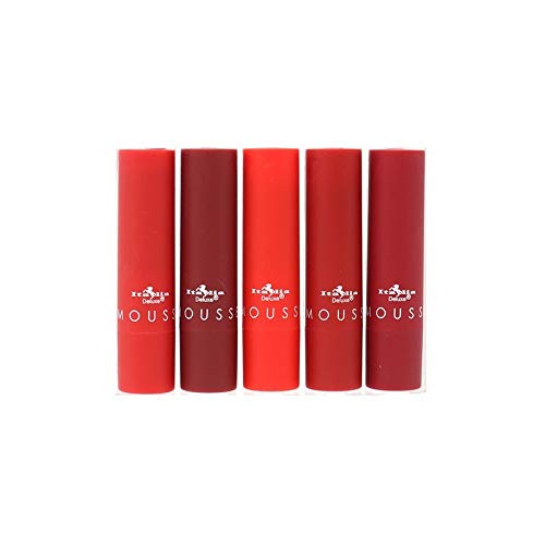 Italia Deluxe Matte Lipstick Set - Caliente Reds, 5 Ultra Soft Shades