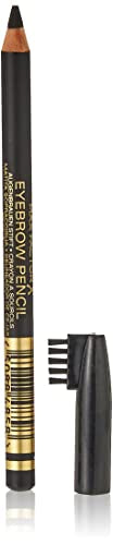Max Factor Eyebrow Pencil #1 Ebony 1 Pc - Long-Lasting, Precise Definition with Brush
