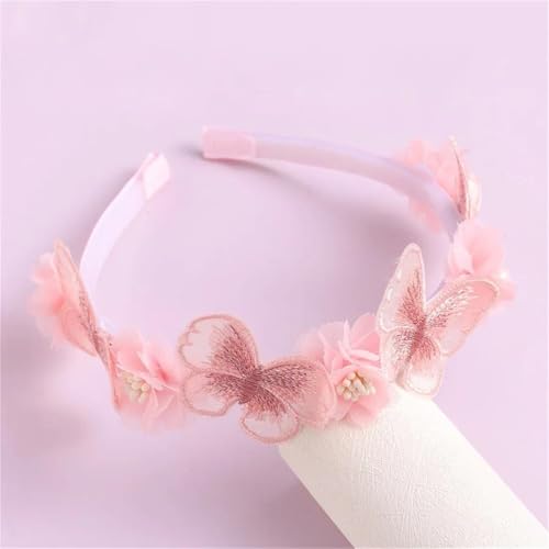 Handmade Pink Butterfly Flower Headband for Girls & Women
