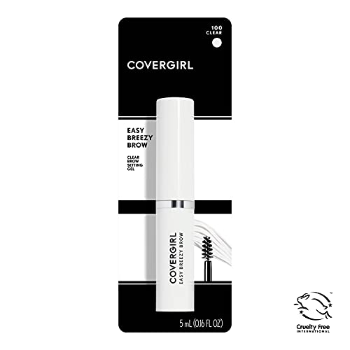 Covergirl Easy Breezy Brow Volumizing Gel 0.16 Fl Oz - Clear, 24-Hour Hold, Argan Oil & Biotin, Cruelty-Free