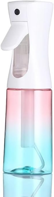 Ultra Fine Mist Spray Bottle - 200ml Continuous Sprayer for Hair Care | Travel Size Black Plastic Container