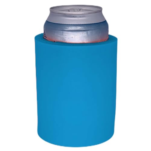 Old School Can Cooler 2-Pack - Thick Foam, Neon Blue
