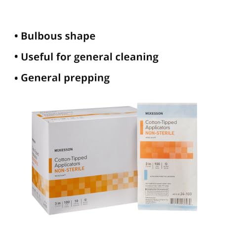 McKesson 3 in Cotton-Tipped Applicator Swabs, Non-Sterile, 1000 ct