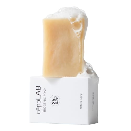 CEPOLAB Biogenic Face & Body Soap with 25% CLEPS, Hydrating Cold Process Cleanser, Olive Oil & Lavender Oil, 3.53 oz