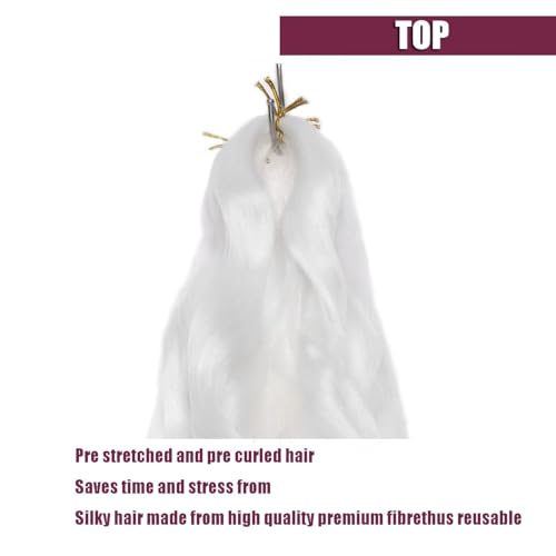 Toniola 24 Inch French Curly Braiding Hair, 4 Packs Pre-Stretched Crochet