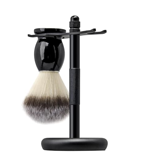 ZENGRASOIR Safety Razor and Shaving Brush Stand with Synthetic Brush