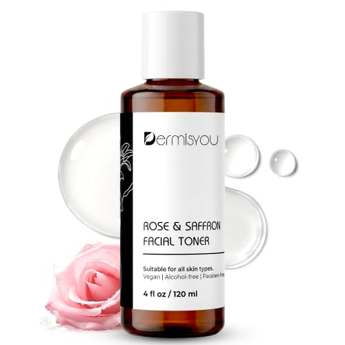 Dermisyou Rose Water Toner with Saffron & Turmeric - Hydrating Facial Mist, 4 fl oz