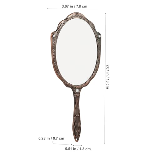 SEWACC Vintage Handheld Makeup Mirror with 360° Rotation