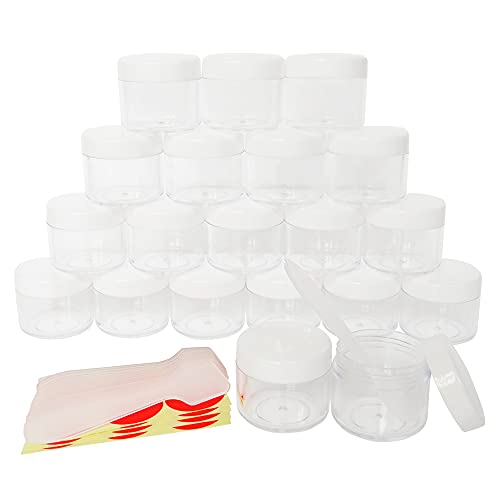 20pcs 20g White BPA-Free Refillable Cosmetic Sample Jars - Wopanxye