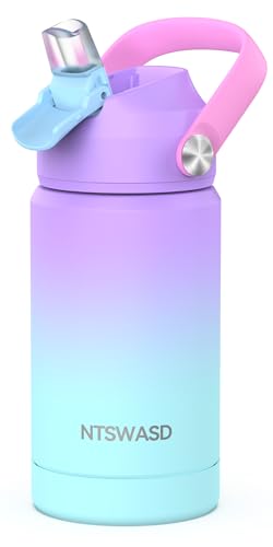 12 oz Insulated Water Bottle for Kids with Straw – Purple