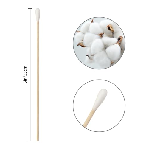 300PCS 6" Long Cotton Swabs with Wooden Sticks for Makeup & Nail Art