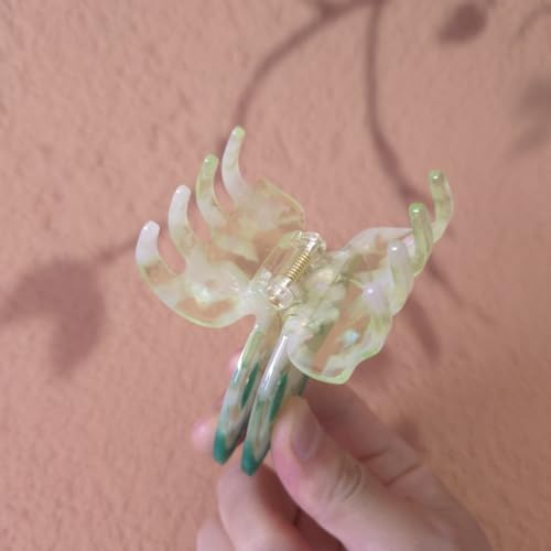 Green Acetate Butterfly Hair Claw Clip for Women - Non-Slip Fashion Hair Accessory