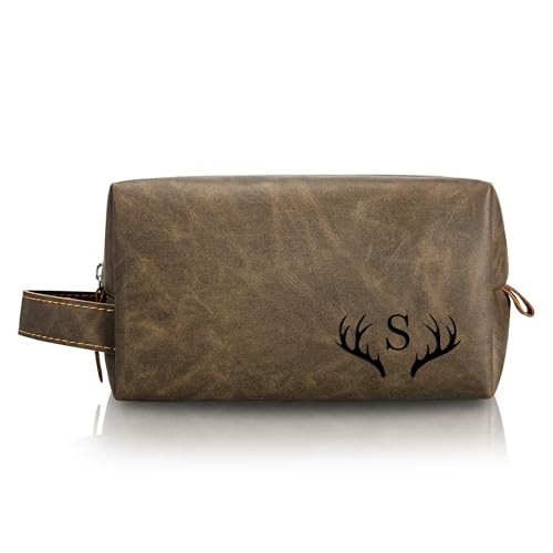 Personalized Engraved Initial Toiletry Bag for Travel - Size S