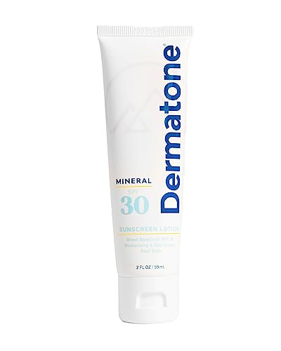 Dermatone Mineral Sunscreen Lotion SPF 30 - 2 Fl Oz | Reef Safe, Non-Greasy, Unscented