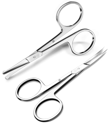 TwinPrecision Eyebrow Scissors For Women - Stainless Steel Small