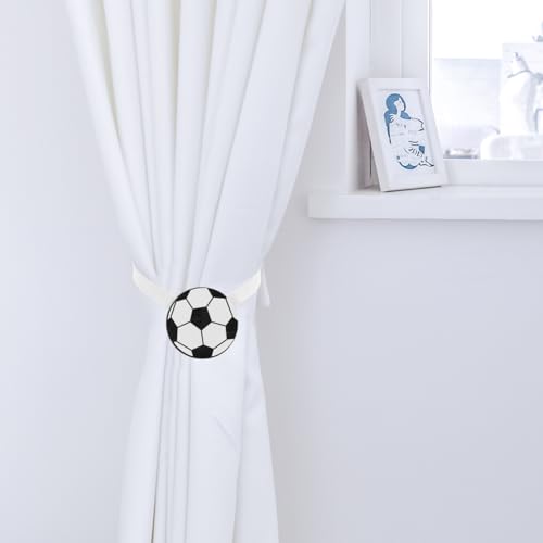 Football Curtain Tiebacks - 2pcs Magnetic Drapery Holdbacks for Kids Room
