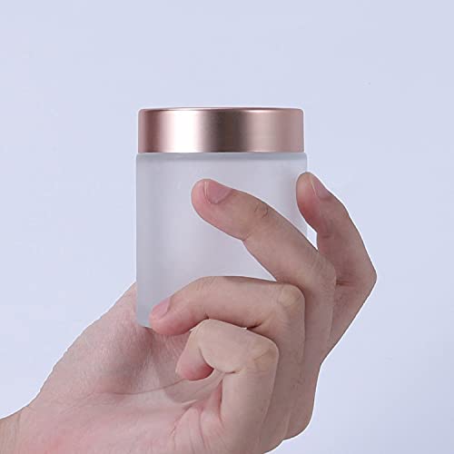 10 Pack 10g Clear Frosted Glass Cream Jars with Rose Gold Lids