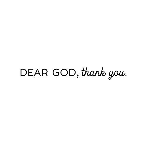 Inspirational Vinyl Wall Decal - 'Dear God; Thank You' (3.5" x 30")
