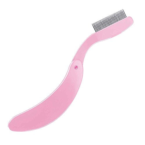 4-Pack Folding Eyelash Comb Set - Stainless Steel Metal Teeth