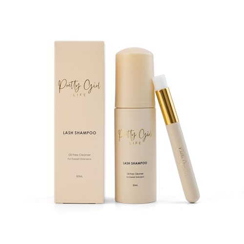 Unscented Eyelash Shampoo for Extensions & Natural Lashes - Gentle Foam Cleanser with Brush