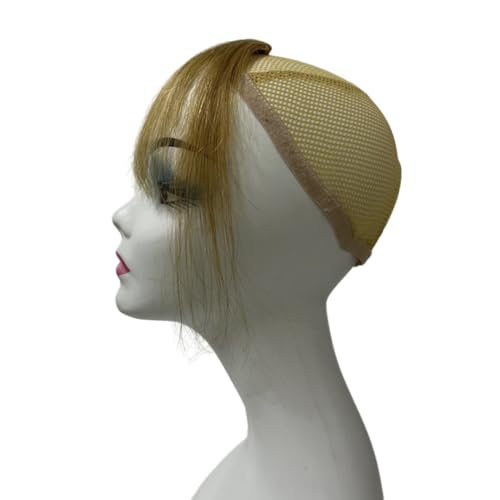 AYunhe 100% Real Human Hair Clip-In Air Bangs - Dark Blonde Fringe