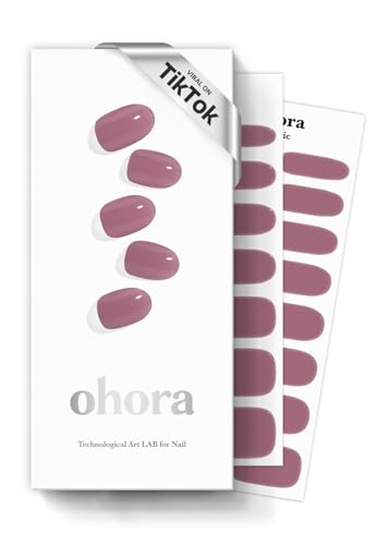 ohora Semi Cured Gel Nail Strips - N Bare Plum, Salon Quality & Easy to Apply