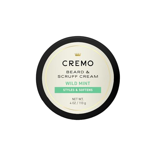 Cremo Beard & Scruff Cream Wild Mint 4 oz - Nourishing Facial Hair Moisturizer for All Lengths