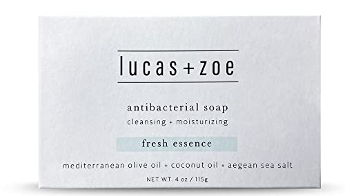 Lucas + Zoe Fresh Essence Antiseptic Bar Soap 4oz with Natural Olive & Coconut Oil