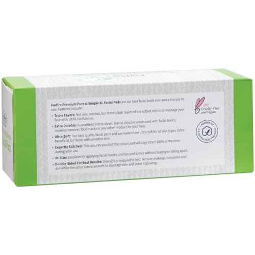 ForPro Premium XL Facial Pads 60-Count - Ultra Soft Makeup Remover