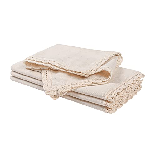 Set of 4 Premium Linen Cotton Flax Napkins 20x20 Inch - Reusable & Washable